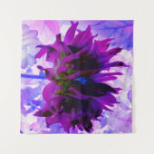 パープル素晴らしとブラックサボテンのダリア タペストリー (正面(横))