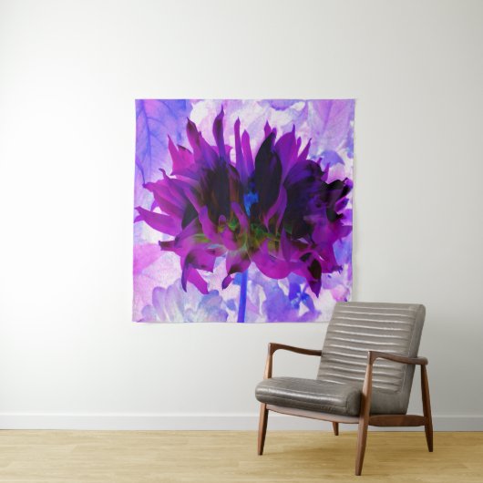 パープル素晴らしとブラックサボテンのダリア タペストリー (インサイチュ)