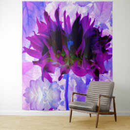 パープル素晴らしとブラックサボテンのダリア タペストリー