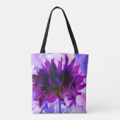 パープル素晴らしとブラックサボテンのダリア トートバッグ (裏面)