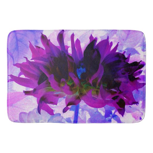 パープル素晴らしとブラックサボテンのダリア バスマット (正面)