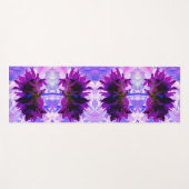 パープル素晴らしとブラックサボテンのダリア ヨガマット (正面(横))