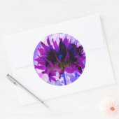 パープル素晴らしとブラックサボテンのダリア ラウンドシール (封筒)