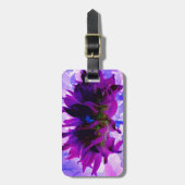 パープル素晴らしとブラックサボテンのダリア ラゲッジタグ (正面縦)