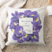 パープル素晴らしアイリス水の色フローラありがとう クッション (ブランケット)