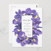 パープル素晴らしアイリス水の色フローラありがとう ポストカード (正面/裏面)