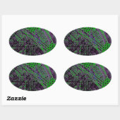 パープル素晴らしグリーン抽象芸術建築デザイン 楕円形シール (シート)