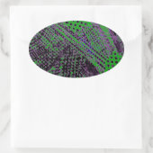 パープル素晴らしグリーン抽象芸術建築デザイン 楕円形シール (バッグ)