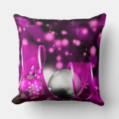 パープル素晴らしトーンクリスマス投げ枕 クッション (正面)