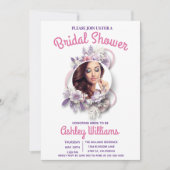 パープル素晴らしフローラ写真テンプレートブライダルシャワー 招待状 (正面)