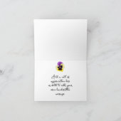 パープル素朴とイエローパンジーのサンキューカード カード (内部)