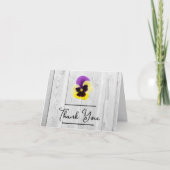 パープル素朴とイエローパンジーのサンキューカード カード (正面)