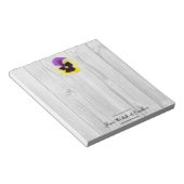 パープル素朴とイエローパンジーのメモ帳 ノートパッド (アングル)