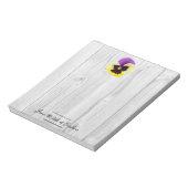 パープル素朴とイエローパンジーのメモ帳 ノートパッド (回転)