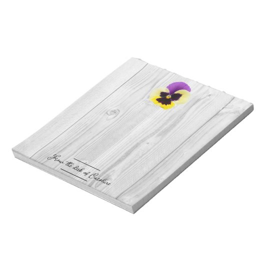 パープル素朴とイエローパンジーのメモ帳 ノートパッド (回転)