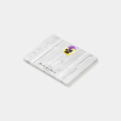 パープル素朴とイエローパンジーの注パーソナライズされた記 ポストイット (アングル)