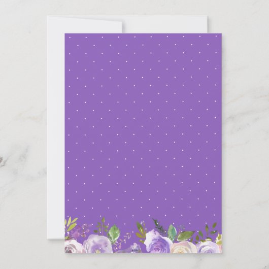 パープル素朴とクリームのフローラ結婚式招待状 招待状 (裏面)