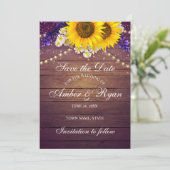 パープル素朴イエローサンフラワーフローラカントリーバーン セーブザデート (スタンド正面)