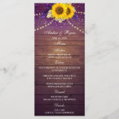 パープル素朴イエローサンフラワーフローラカントリーバーン メニュー (正面)