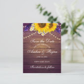 パープル素朴イエローサンフラワーフローラカントリーバーン 案内ポストカード (スタンド正面)