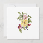 パープル素朴イエローフローラグリーンブライダルシャワー 招待状 (裏面)