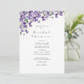 パープル素朴ウォーターカラーヴィオレットブライダルシャワー 招待状 (スタンド正面)