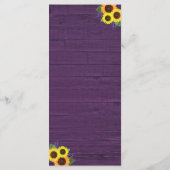 パープル素朴ウッドストリングライツヒマワリ結婚ーズ メニュー (裏面)