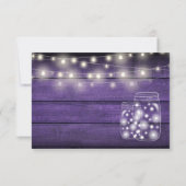 パープル素朴ウッドストリングライツライツメイソンジャース 出欠カード (裏面)