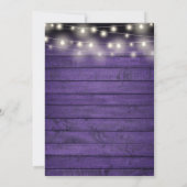 パープル素朴ウッドストリングライト退職パーティー 招待状 (裏面)
