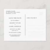 パープル素朴ウッドストリングラ結婚イト 案内ポストカード (裏面)