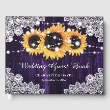 パープル素朴ウッドレースひまわり結婚の