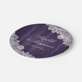 パープル素朴ウッドレースストリングラ結婚イト ペーパープレート (アングル)