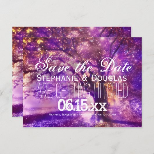 パープル素朴オークの木はがきを保存する 案内ポストカード (正面/裏面)