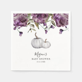 パープル素朴カボチャ秋ベビーシャワー スタンダードカクテルナプキン