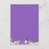 パープル素朴クリームフローラの結婚詳細カード エンクロージャーカード (裏面)