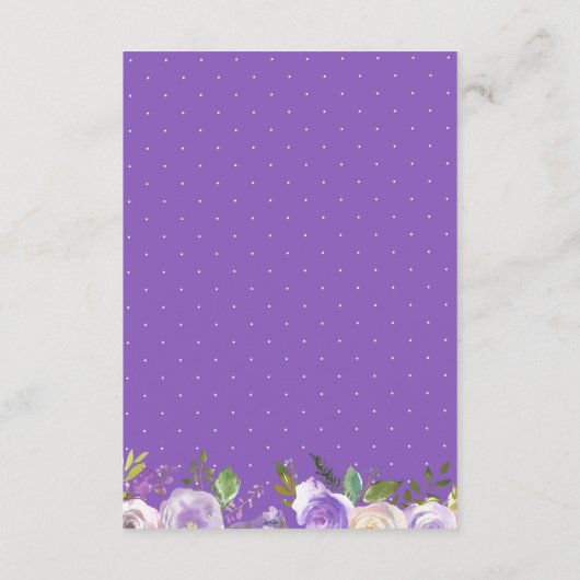 パープル素朴クリームフローラの結婚詳細カード エンクロージャーカード (裏面)
