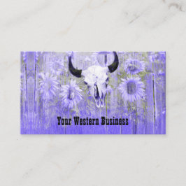 パープル素朴グリーンウエスタンブルスカルヒマワリ 名刺