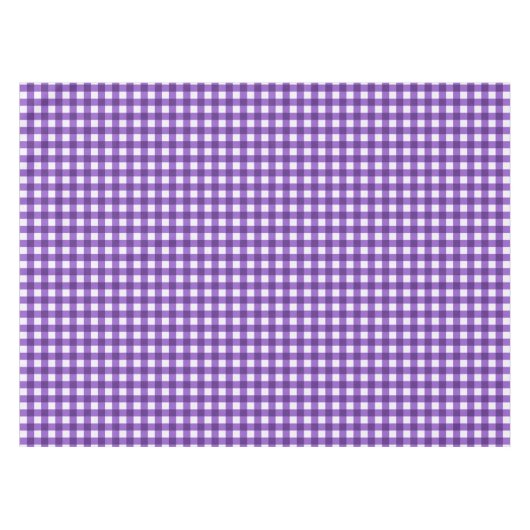 パープル素朴ジンガムのチェック模様テーブルクロス テーブルクロス (正面(横))