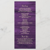 パープル素朴ストリングライト結婚式 プログラム (裏面)