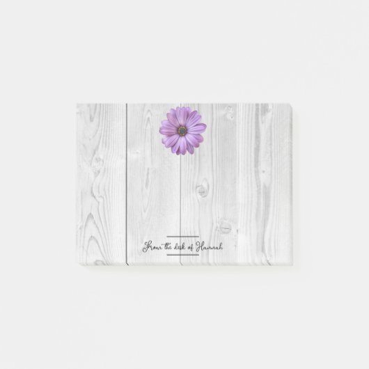 パープル素朴デイジーに関すパーソナライズされたる注意 ポストイット (正面)