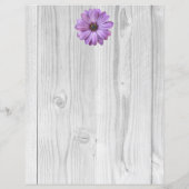パープル素朴デイジーパーソナライズされた紙シート (裏面)