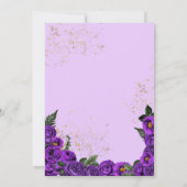 パープル素朴バラグリッターガウンフィエスタキンセアニラ 招待状 (裏面)