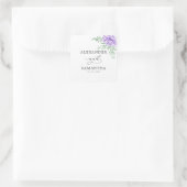 パープル素朴バラフローラユーカリプトゥスボホ結婚ズ スクエアシール (バッグ)