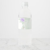 パープル素朴バラフローラユーカリプトゥスボホ結婚ズ ペットボトルラベル (裏面)