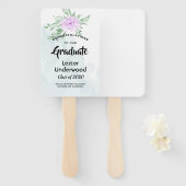 パープル素朴バラユーカリプスグリーン卒業 ハンドファン (正面&裏面)