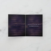 パープル素朴バーンウッドサンフラワーズサンキューカード 招待状 (内部)