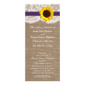 パープル素朴ヒマワリ結婚式 プログラム (正面)