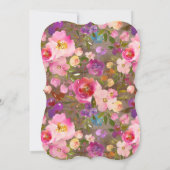 パープル素朴ピンクフローラベビーシャワー招待状 招待状 (裏面)