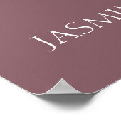 パープル素朴ピーチフローラの結婚ウェルカムサイン ポスター (角)