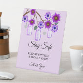 パープル素朴フラワーメイソンの結婚安全性 台座サイン (インサイチュ)